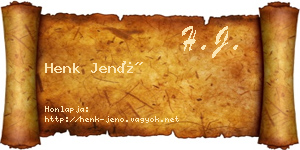 Henk Jenő névjegykártya